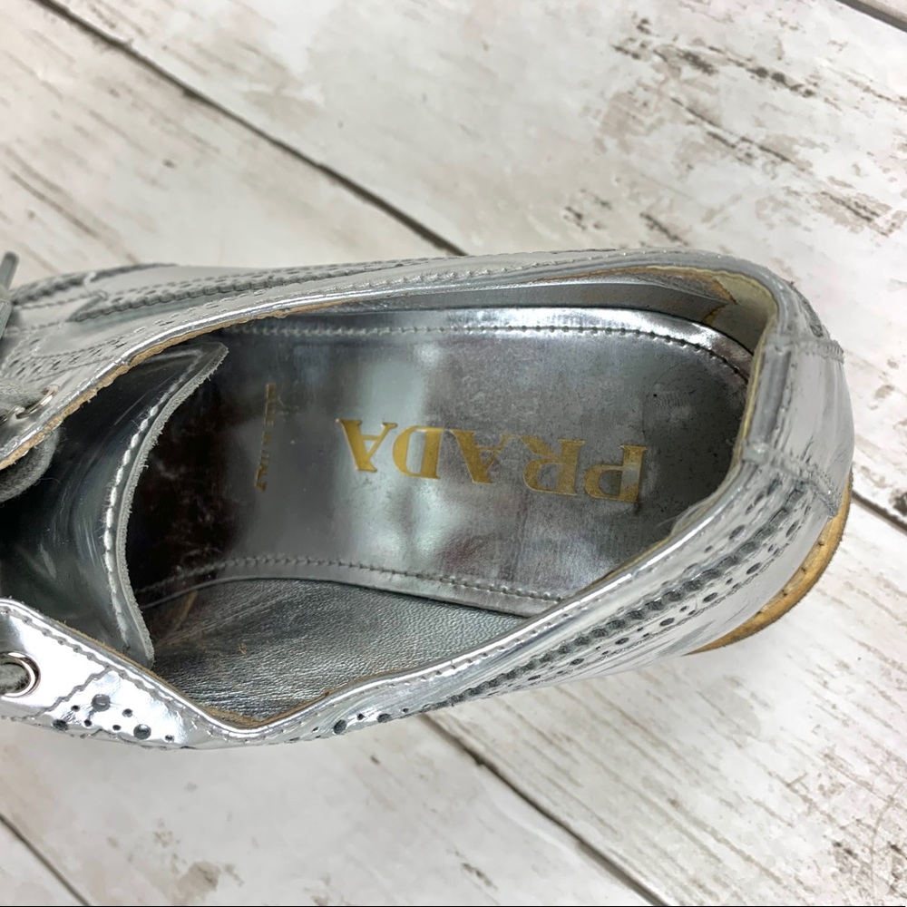 PRADA metallic platform Oxford size 35 - Picture 8 of 9